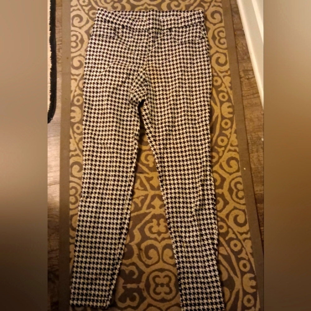 Pinup ska black and white checkered stretch leggings size medium